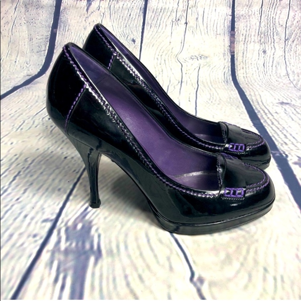 Yves Saint Laurent patent leather high loafers!